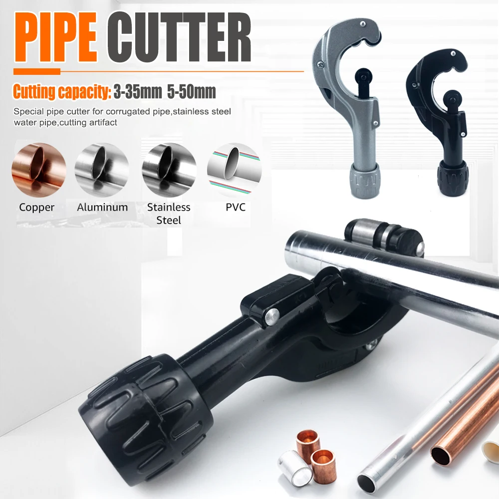 

Pipe Cutter 3-35mm/5-50mm Adjustable Tube Cutter for Copper Aluminum Stainless Steel PVC Plumbing Cutting Tool