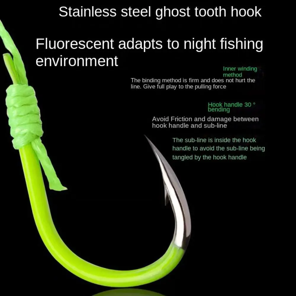 4Pcs/lot Double Hook Explosive Fishing Hook Bomb Explosion Fluorescent Fishing Lure Bait Trap Anti-hanging Sharp