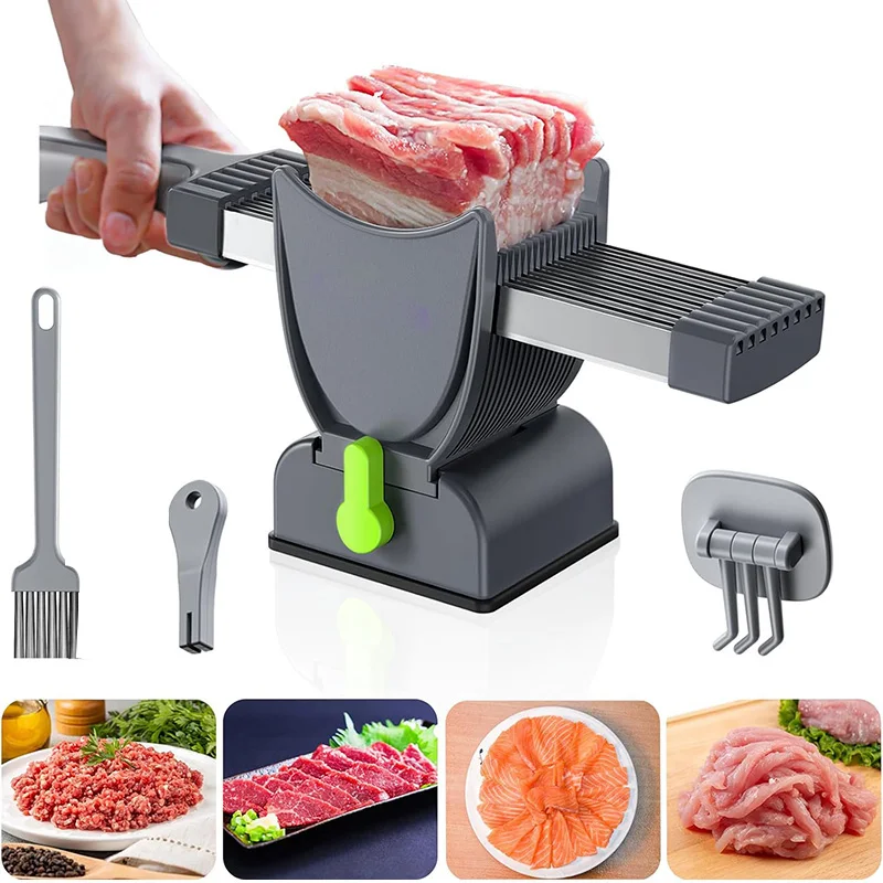 Rebanador de carne Manual, cuchillo no eléctrico, juego de cuchillos de cocina para cortar carne fresca o congelada, cortador de carne para carne de res
