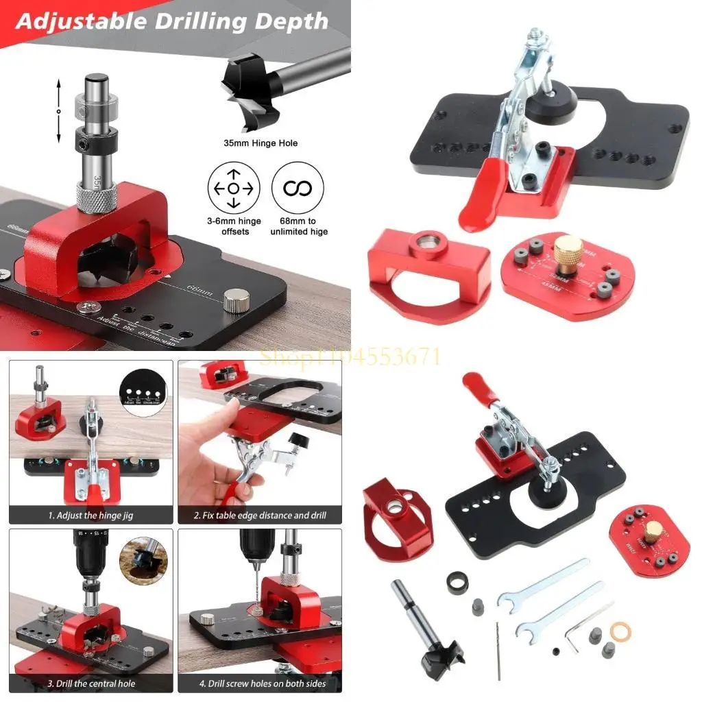

Best Seller Woodworking Hinge Slotting Locator with Fixture Lock Guide Plate Slotting Opener Jig Slot Machine Installation Guide