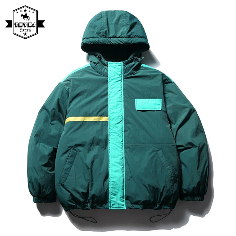 

New Warm Hooded Cotton-padded Jacket Mens Harajuku Thicken Japanese Retro Style Coats Male High Quality Oversize Jackets Winter