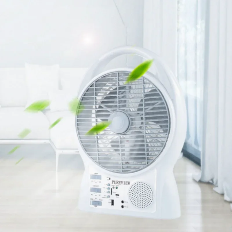 Ventilador Solar multifuncional de 8 pulgadas, dispositivo portátil de 2 engranajes, recargable por USB, para el hogar, exteriores, Camping, oficina, pequeño, de escritorio, CA/CC disponible