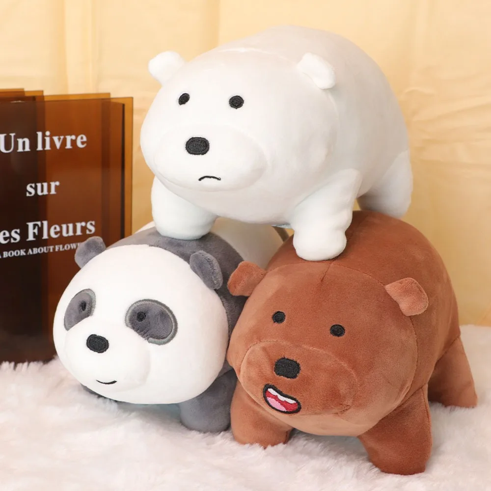 3Pcs Soft and Cute Brown Bear White Polar Bear, Reclining Panda Plush Toy, Panda Doll Pillow, Birthday, Christmas Gift