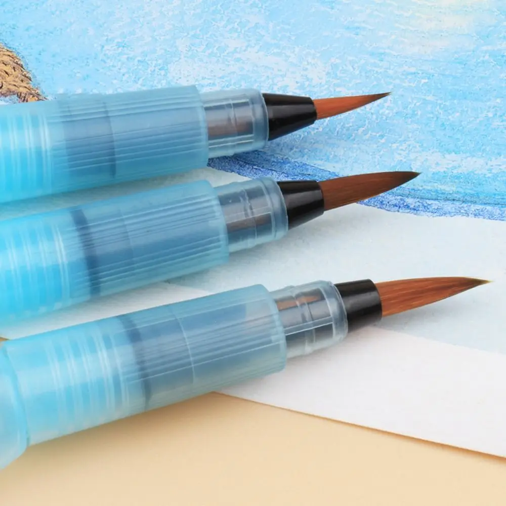 Large Capacity Water Storage Pen Refillable Round Pointed Tip Tap Water Pen Plastic 150ML Solid Watercolor Pen Stationery