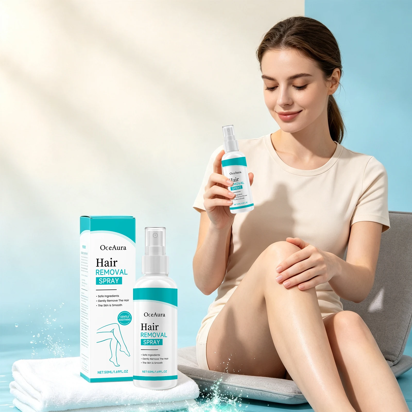Hair Removal Spray Painless Body Depilatory Moisturizing Smooth Skin Suitable For Multiple Body Areas Easy Rinse Off After Use