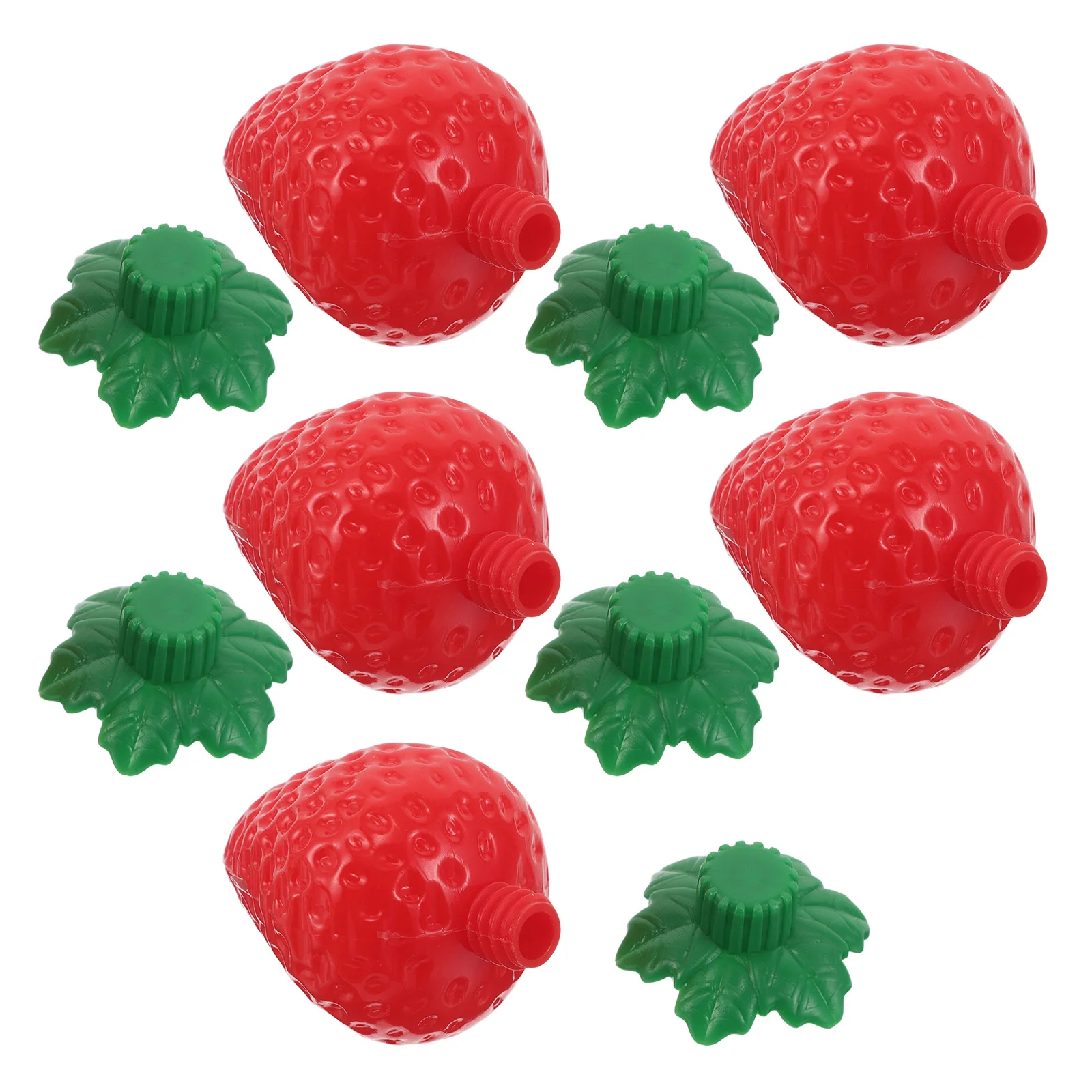 1 Set Mini Condiment Bottles Reusable Strawberry Shaped Squeeze Dispenser Sauce Ketchup Syrup Seasoning Portable Travel Size