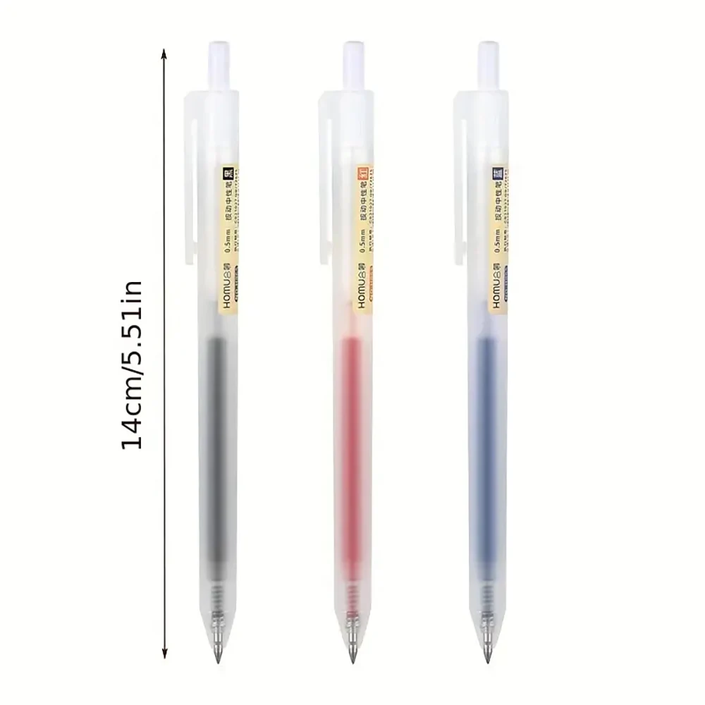 10pcs Retractable Gel Pens Set Black/red/blue Ballpoint For Writing 0.5mm Refills Office Accessories School Supplies Stationery