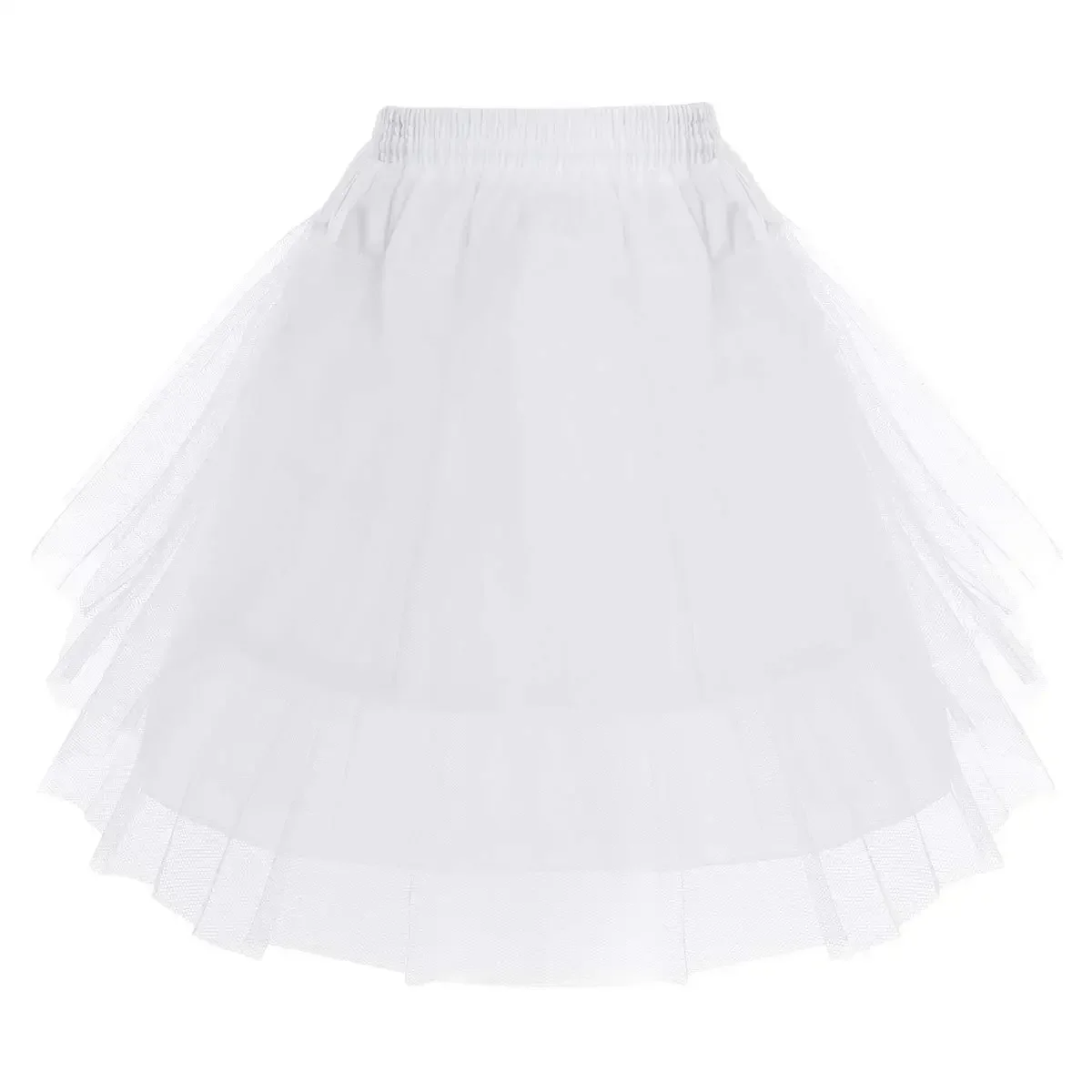 Kids Hoopless 3 Layers Net Petticoat Fluffy Crinoline Slip Underskirt Wedding Bridesmaid Flower Girl Dress