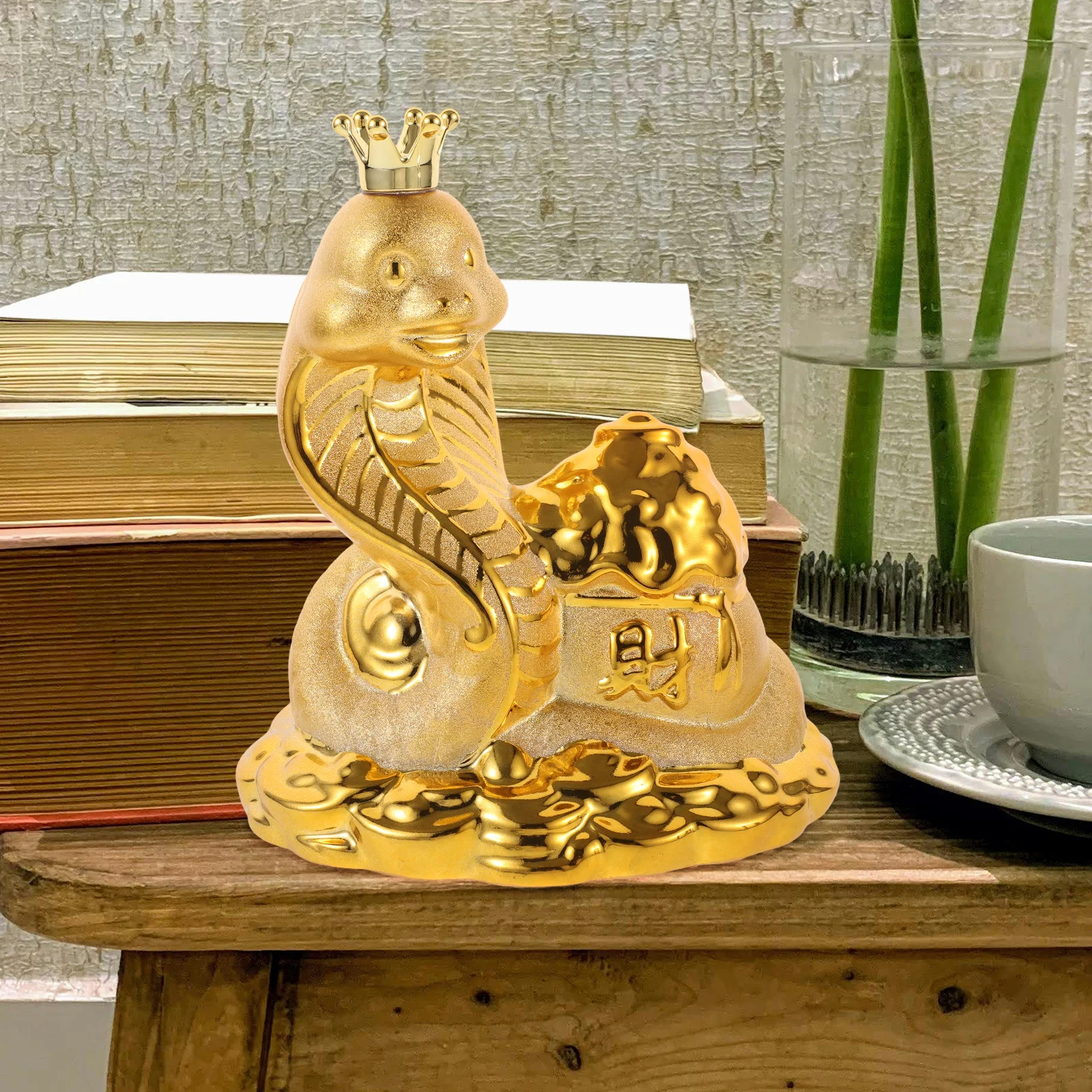 

Ceramic Snake Money Box Ultra Small Coin Jar Piggy Bank Desktop Decoration Cash Container for Lunar New Year Piggy Bank