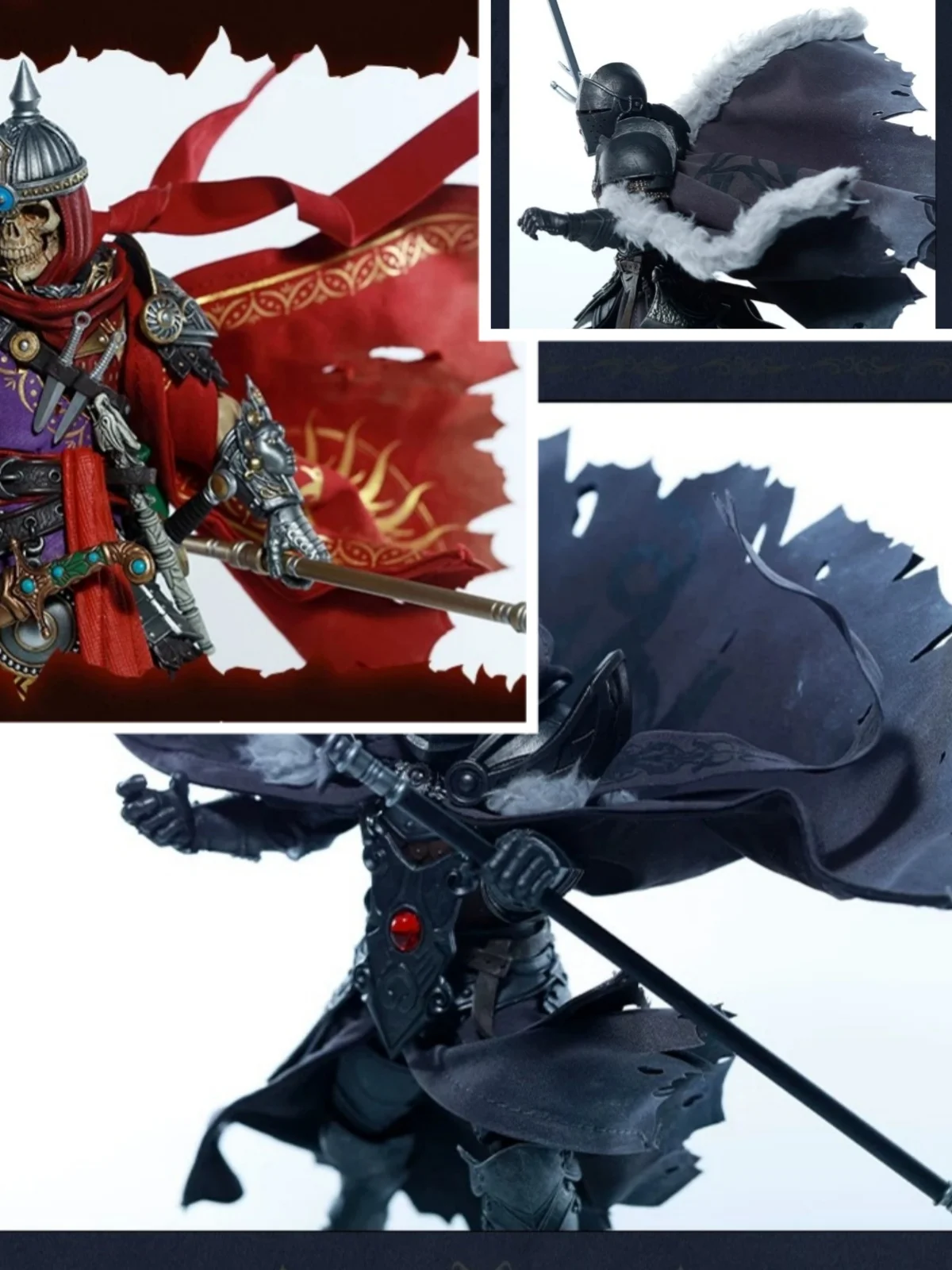 【30days Made】1/12 Scale Male Four Knight Soldier Handmade Built-in Wire Damaged Cloak Fabric Suit Fit 6''Action Figure Model