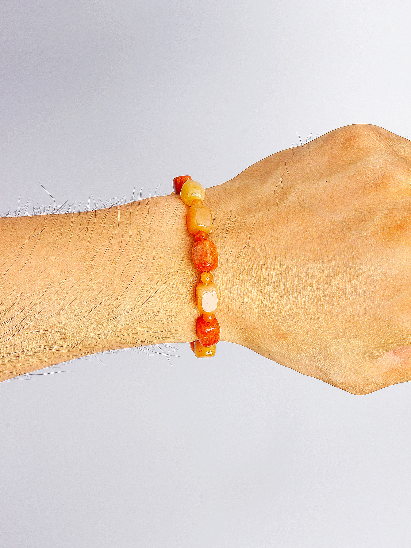 Red Aventurine Bracelet with 4mm Beads & Rectangle Beads in Alternating Pattern for Energy Reiki Healing Good Luck Charm Jewelry