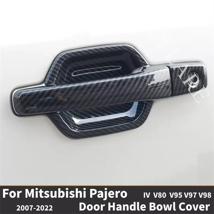 

Accessories For Mitsubishi Pajero V80 V93 V95 V97 V98 2007-2021 Chrome Car Exterior Door Handles Bowls Frame Protector Cover