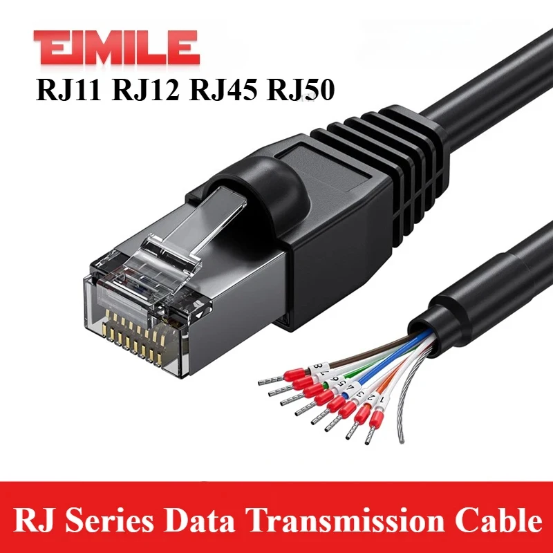 Conector RJ11/RJ12/RJ45/RJ48/RJ50 a Cable conector 485/422 RJ45 a 232 con tubo numérico línea de transmisión de datos sin soldadura