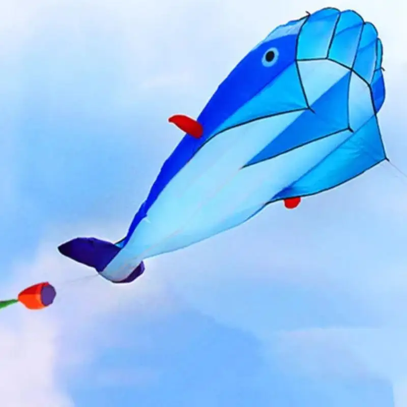 Cometa de playa de animales grandes sin esqueleto, juego de entretenimiento al aire libre, fácil de volar, antidesgarro, ballena suave, 1 Uds.