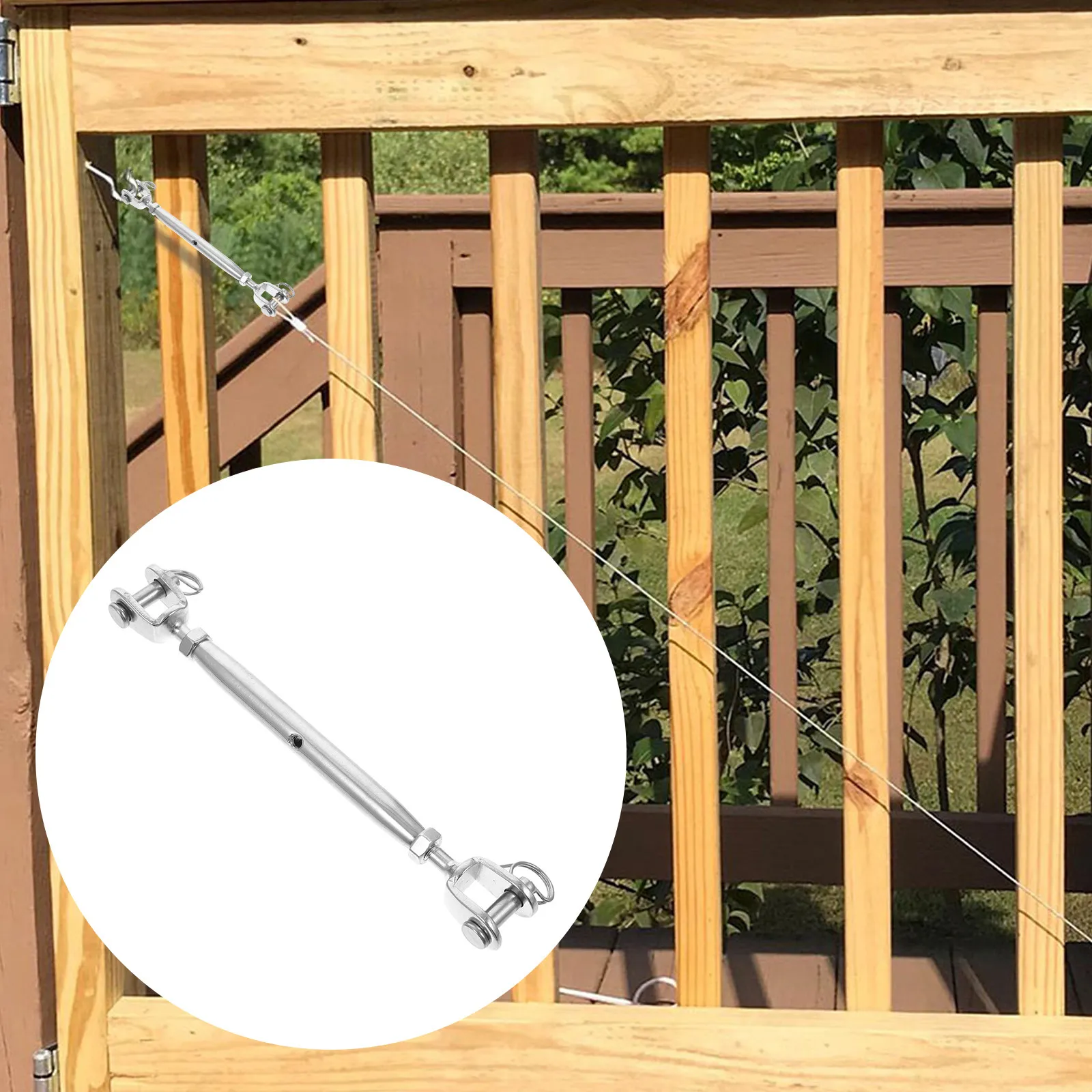 1Pcs Closed Body Turnbuckle Stainless Steel Durable Rust Resistant Wire Tightener Screw for Tent Rope Fixing Outdoor Use