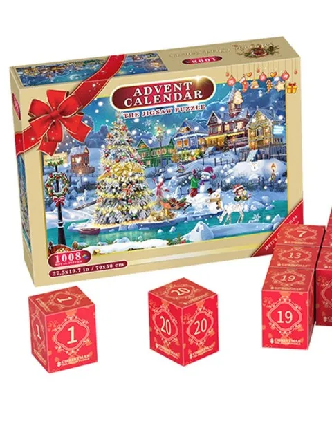 Christmas Puzzle Advent Calendar 24days Countdown To Christmas 1008pcs Jigsaw Puzzles Blind Gift Box Best Stocking Stuffer 2024