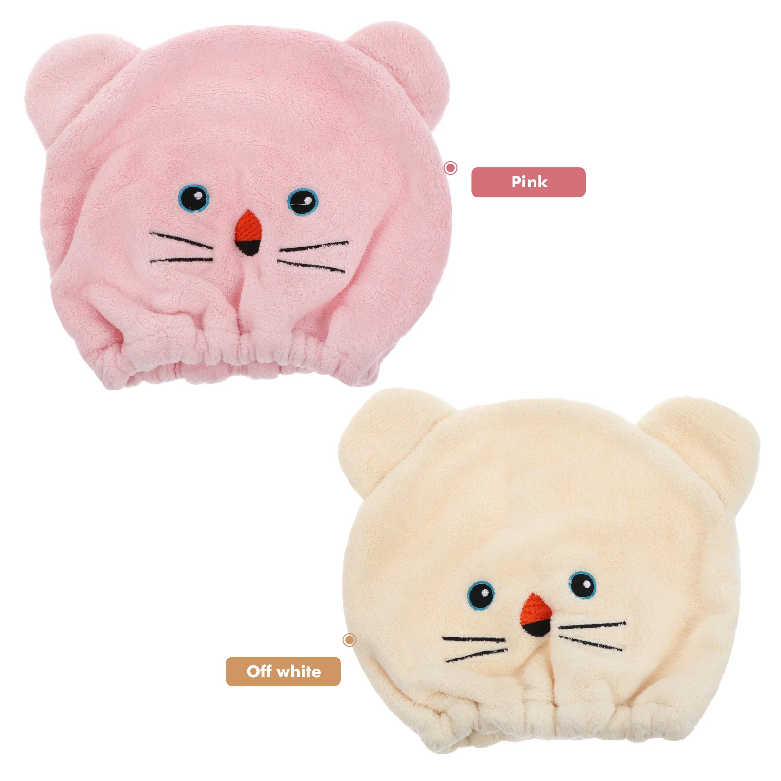 قطعتان من منشفة الشعر الجافة بتصميم كرتوني، مادة ماصة سريعة الجفاف تقلل من الضرر لمنشفة الشعر النسائية #3