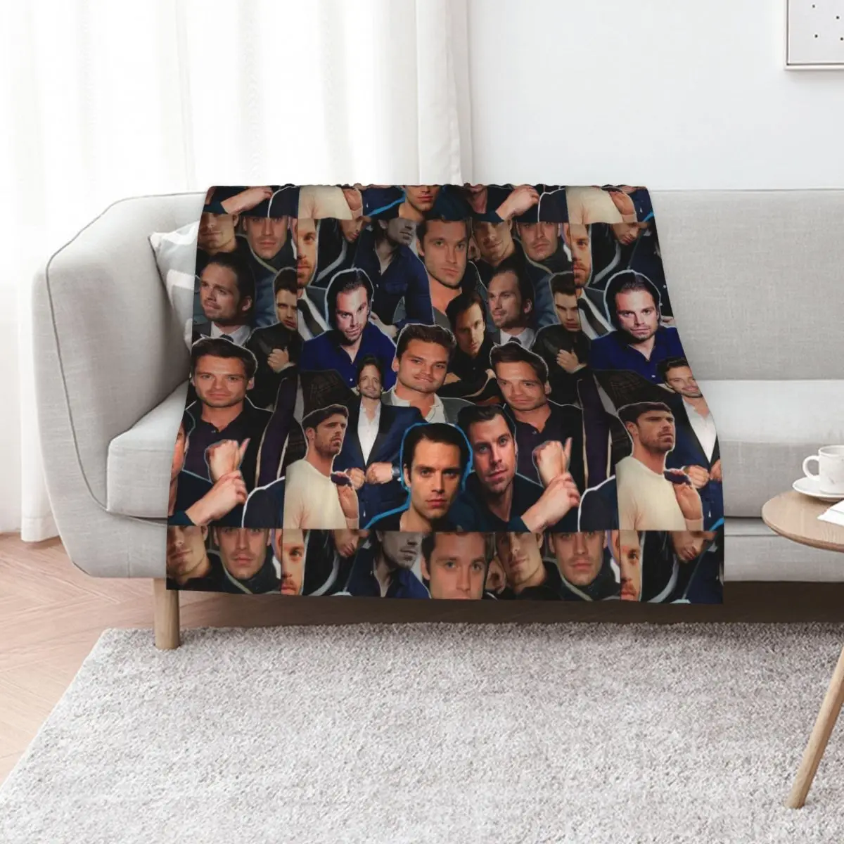 Sebastian Stan Photo Collage Blankets | Sebastian Stan Photo Collage Pillow | Sebastian Stan Photo Collage Tshirt Throw Blanket