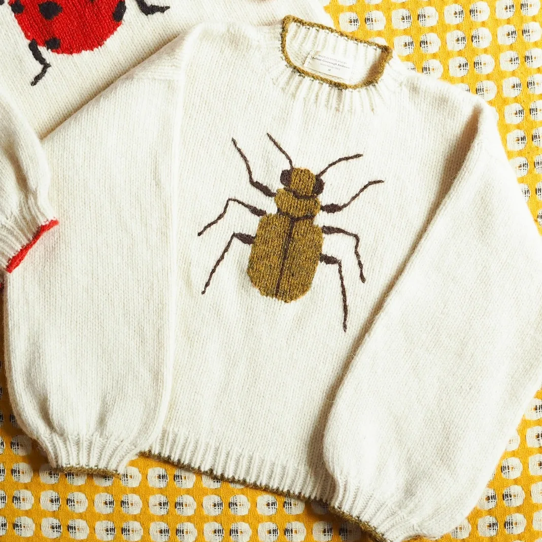 

Милый свежий милый жаккардовый свитер в стиле насекомых для девочек, зимний теплый уличный повседневный пуловер с круглым вырезом, женский свитер с длинными рукавами