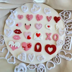 Valentine's Day Love Series Heart Shaped Pink Polymer Clay Sweet Soft Ceramic Earrings Jewelry Pendant Making Cutting Tools