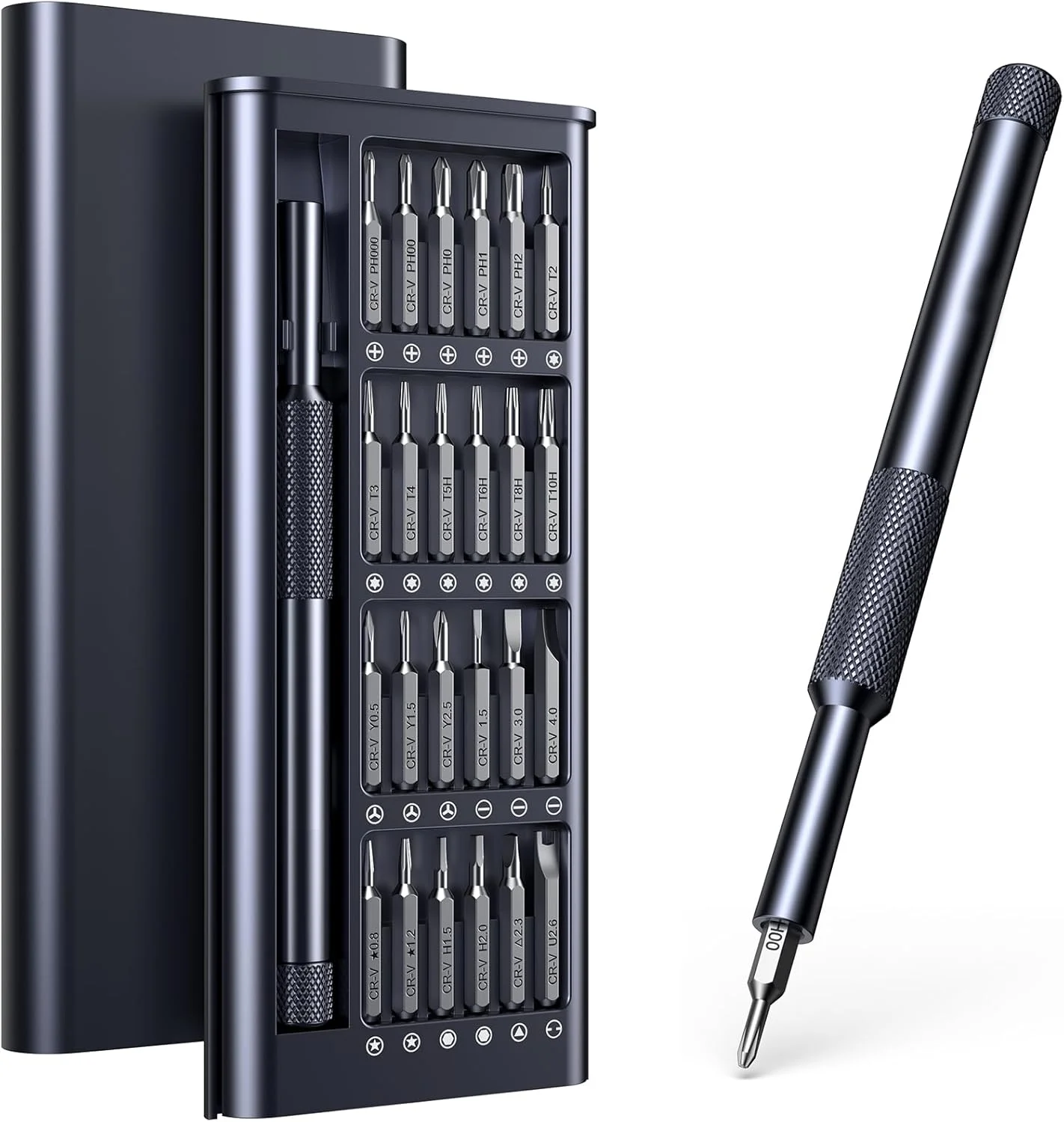 25 in 1 Precision Screwdriver Set Magnetic Mini Repair Kit with Plum Blossom for Laptop Phone Switch Glasses Watch