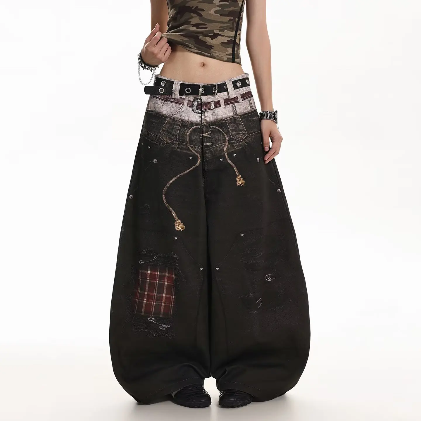 2026 Y2K Women Casuai Jeans American Fashion Loose Pants Harajuku Vintage Sweatpants Hip Hop Women Wide Leg Trousers New