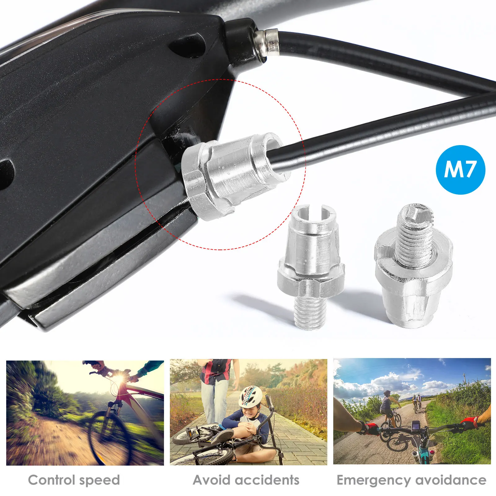 

4 Pcs M7 Silver Bike Brake Lever Screws Professional Adjusting Accessories for Road Mountain Bikes Electric Vehicles Stable