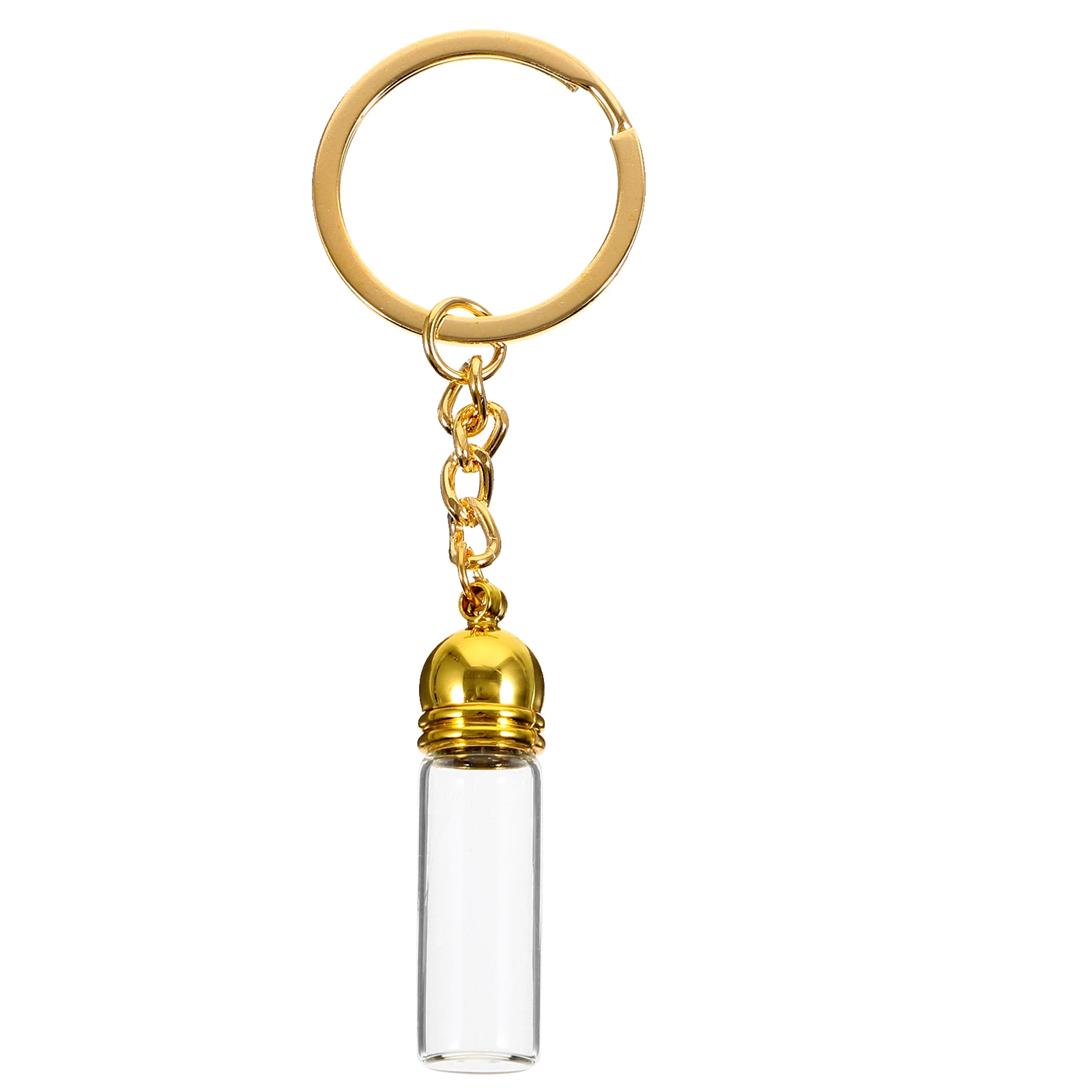 Glass Capsule Keychain Urn Glass Perfume Bottle Vial Open Cap For Ash Lucky Wishing Bottle Perfume Refillable Portable Jewelry