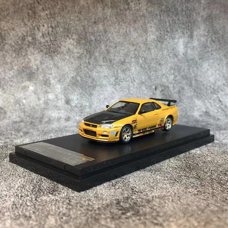 Street Weapon 1:64 Toy Model Car R34 TOP SECRET Alloy Die-Cast Carbon Hood Vehicle LTD 599