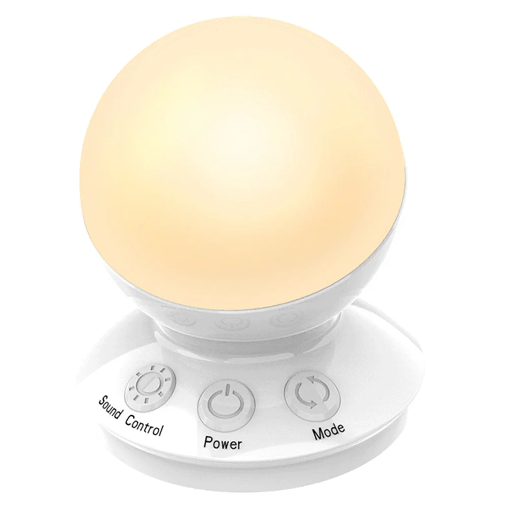 1 قطعة Rgb الكرة شكل LED ضوء الليل التحكم الصوتي الجدول مصباح ضوء ناعم دافئ لغرفة النوم القراءة احتفالي