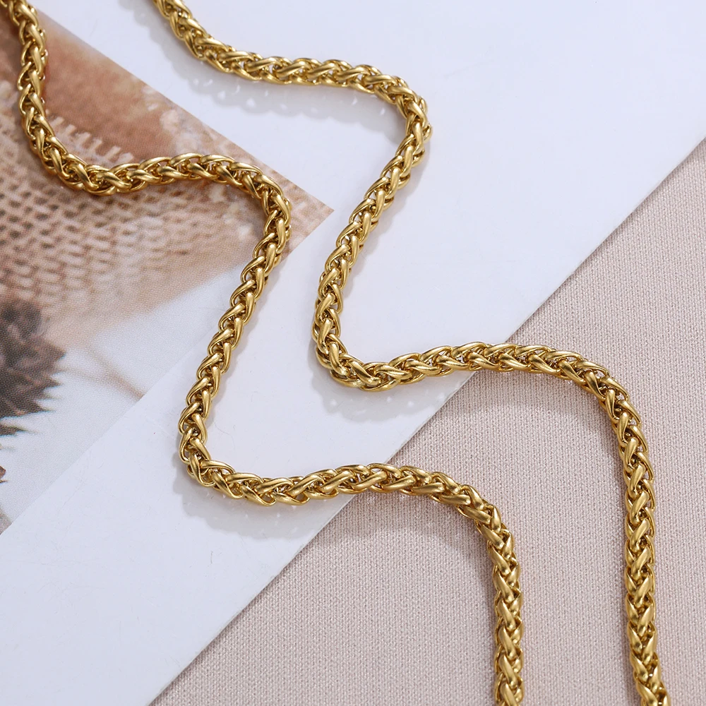 2Meters Stainless Steel Keel Chain Gold Color Thick Link Chains for Necklace Bracelet DIY Jewelry Making Wholesale Waterproof