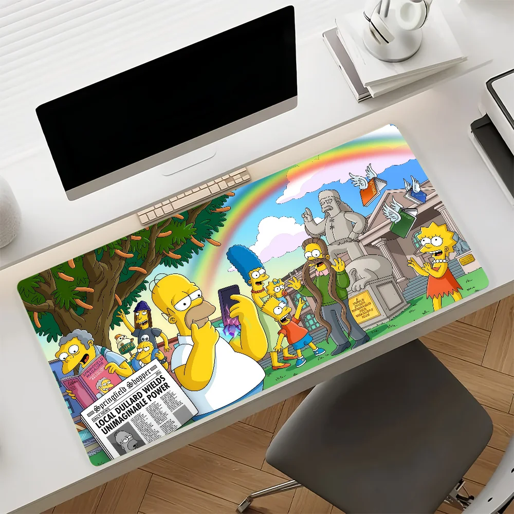The S-simpsons Cartoon Mouse Pad Anti Slip Rubber Edge Locked Thickened Laptop Gaming Desk Mat