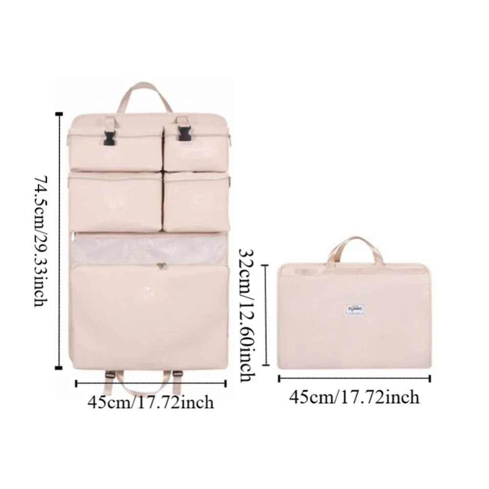 Hanging Luggage Organizer Pouch Large Capacity Foldable Travel Bag Organizer with Handle Moisture-proof Packing Cubes Suitcase