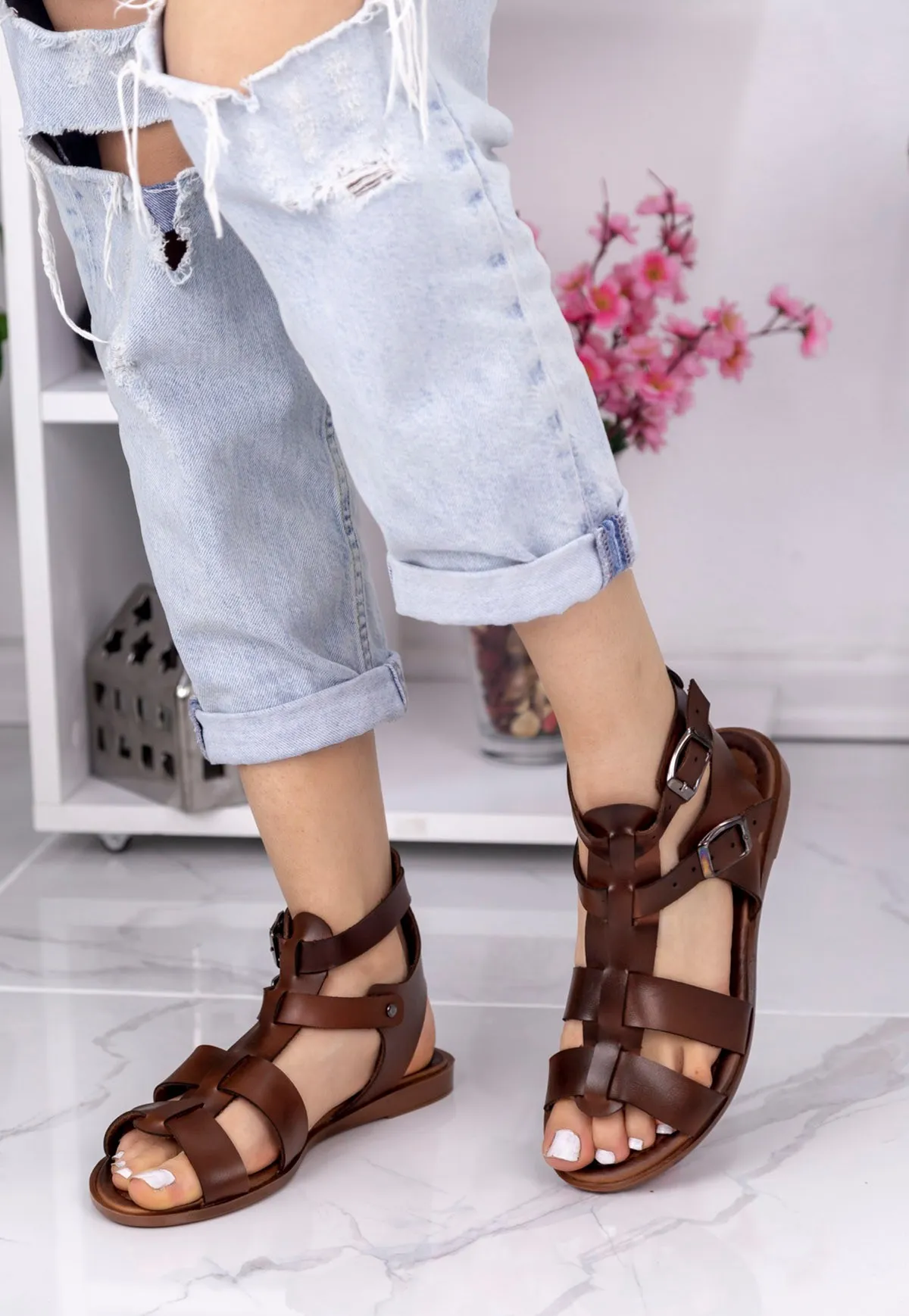 Dawn Taba Kemerli Sandalet