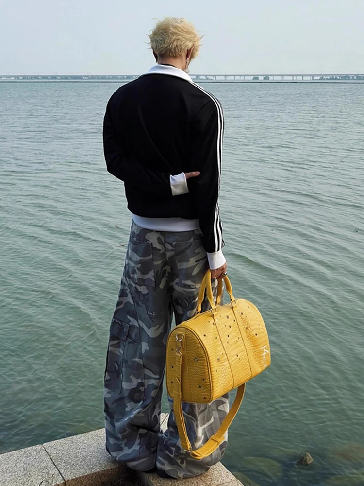 

American High Street Camouflage Knife Work Pants Men's Autumn Multi ket Casual Loose Wide Leg Pants Long Jeans