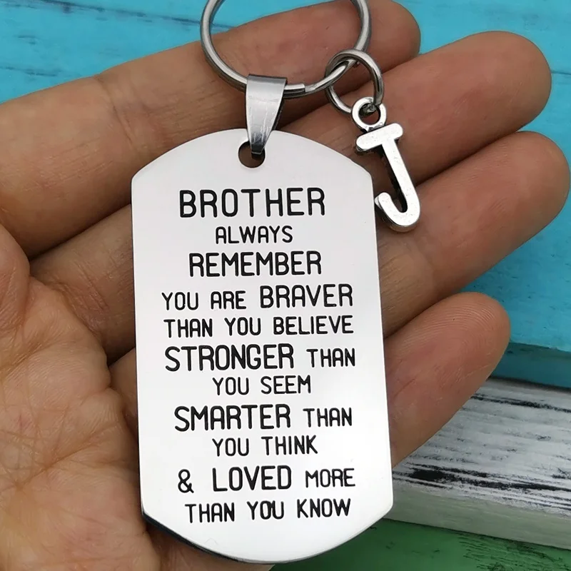 Подарок Brother вдохновляющий брелок всегда помните, что вы мужественнее, чем вы считаете, день рождения, рождественские подарки для брата