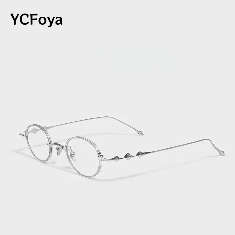 

YCFoya Brand 2025 New Style Fashion Titanium Retro Optical Glasses Frame Men Women Small Round Eyeglasses Frame Eyewear G