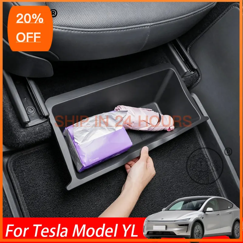 UOSO For Tesla Model YL 2026 2027 Under-seat storage box Seat storage Main and co-passenger car storage utility box accessories