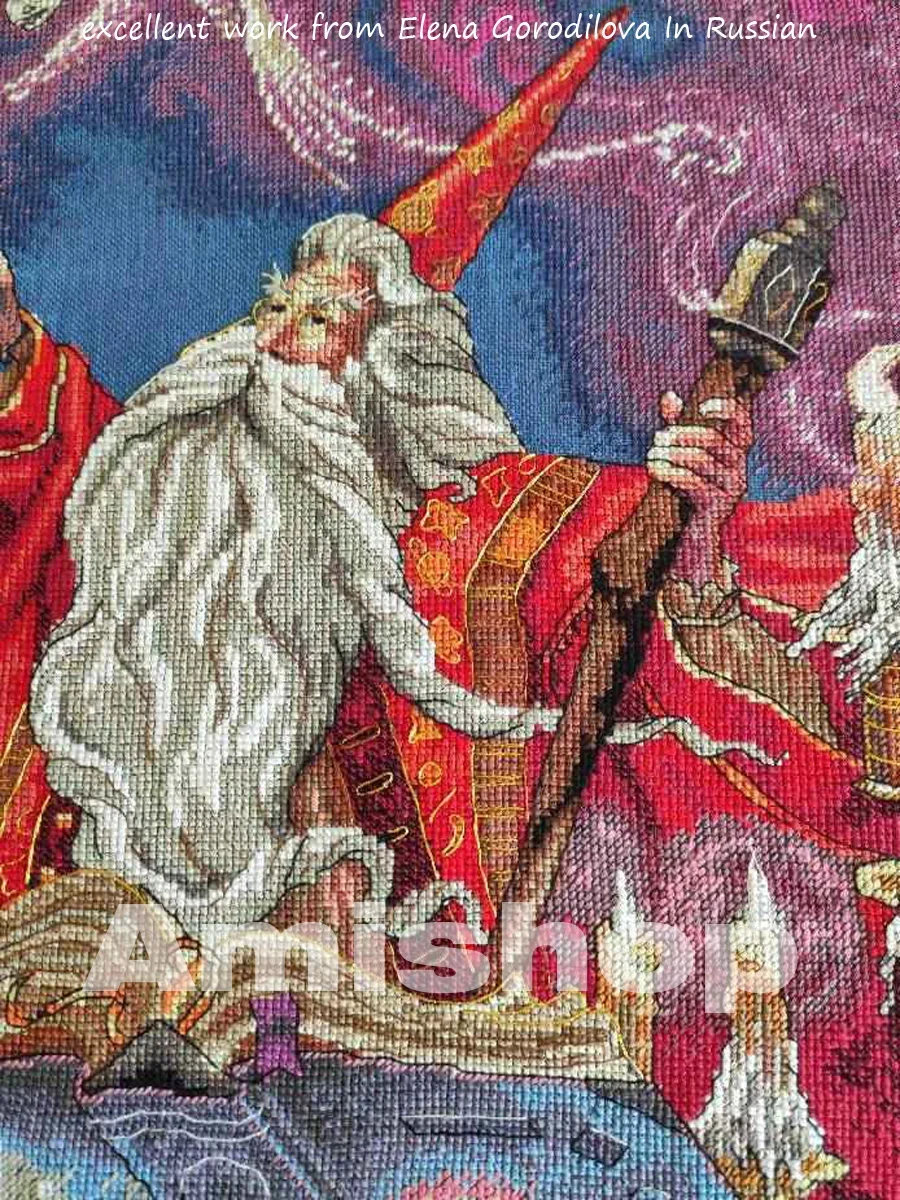 Amishop Top Quality Beautiful Lovely Counted Cross Stitch Kit Scarlet Wizard Magician Dim 35141