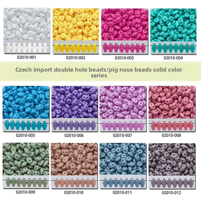 

PRECIOSA Two-Hole Pig Nose 2.5x5mm Frosted Special Shape Beads Bulk for DIY Bracelet Making Craft Supplies