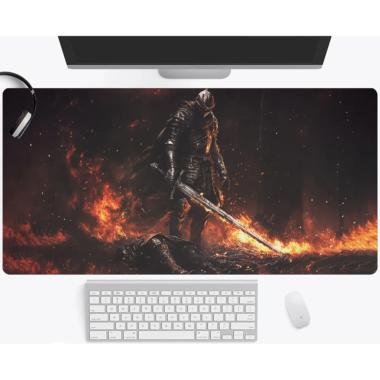 

Большой коврик для клавиатуры с тканевой поверхностью и нескользящей резиновой основой для работы, учебы, компьютерного стола, профессиональный коврик для рабочего места.