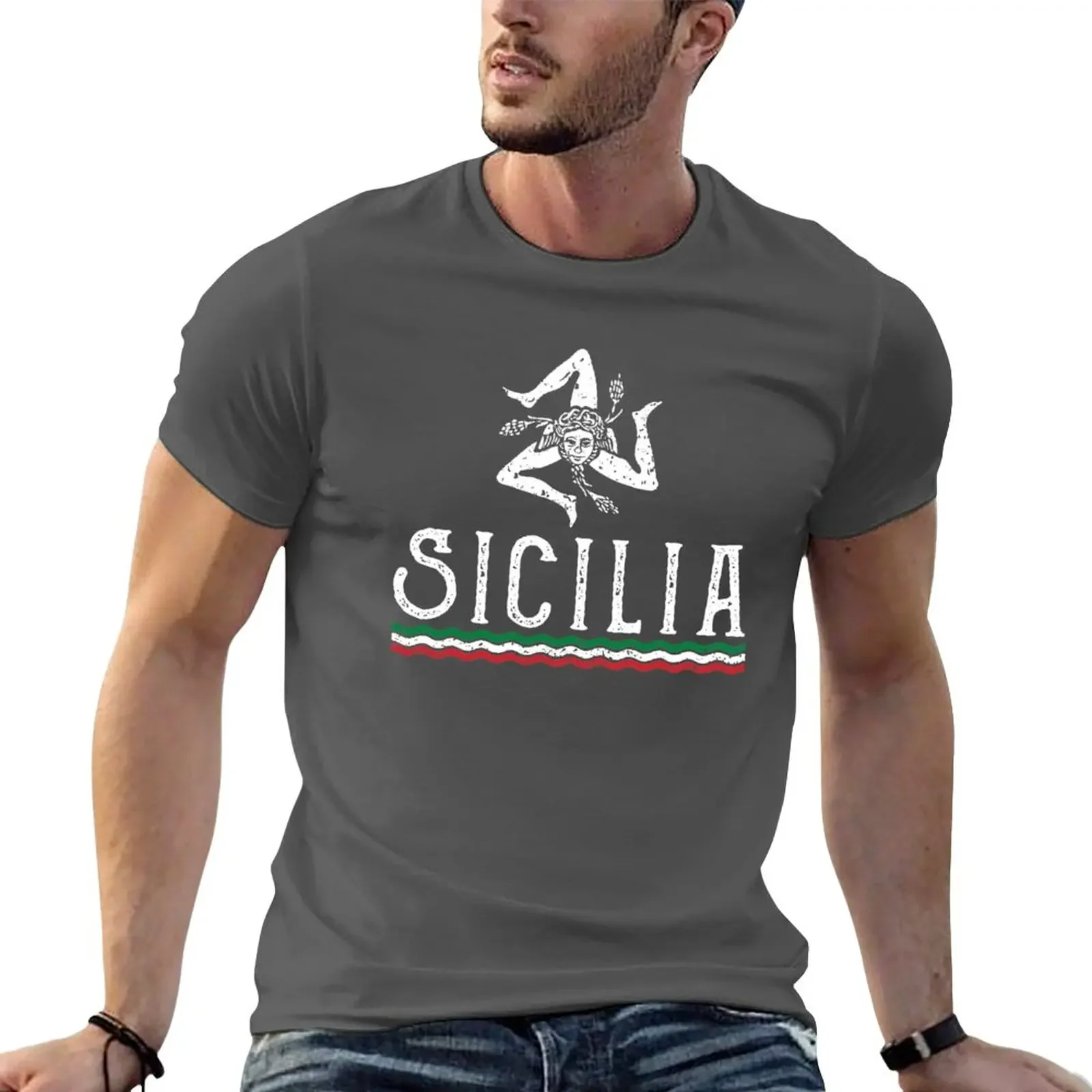 Love Sicilia Crest Siciliano Pride T-Shirt plus size tops black t-shirts for men vintage heavyweight sweatshirt short sleeve new