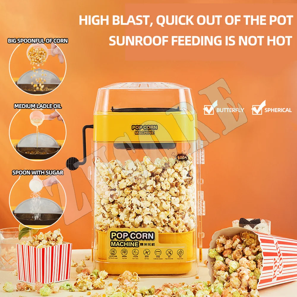 Household Oil-free Popcorn Maker Fully Automatic Popcorn Machine Pipoqueira Maszyna Do Popcornu