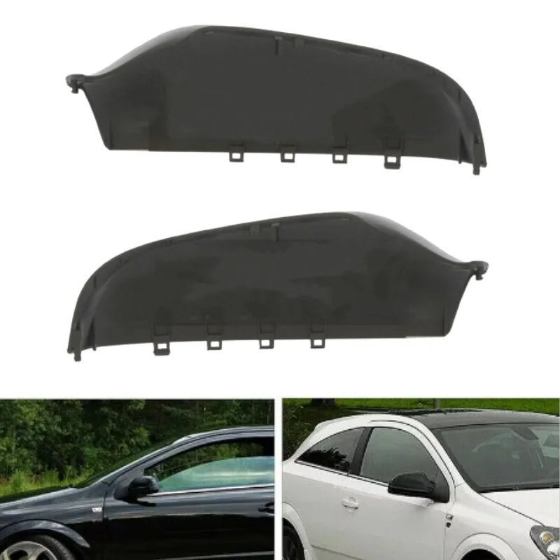 For Opel Vauxhall Astra H 2004-2009 Car Rearview Replacement Side Mirror Cover Wing Cap Exterior Door Case Trim Black Auto