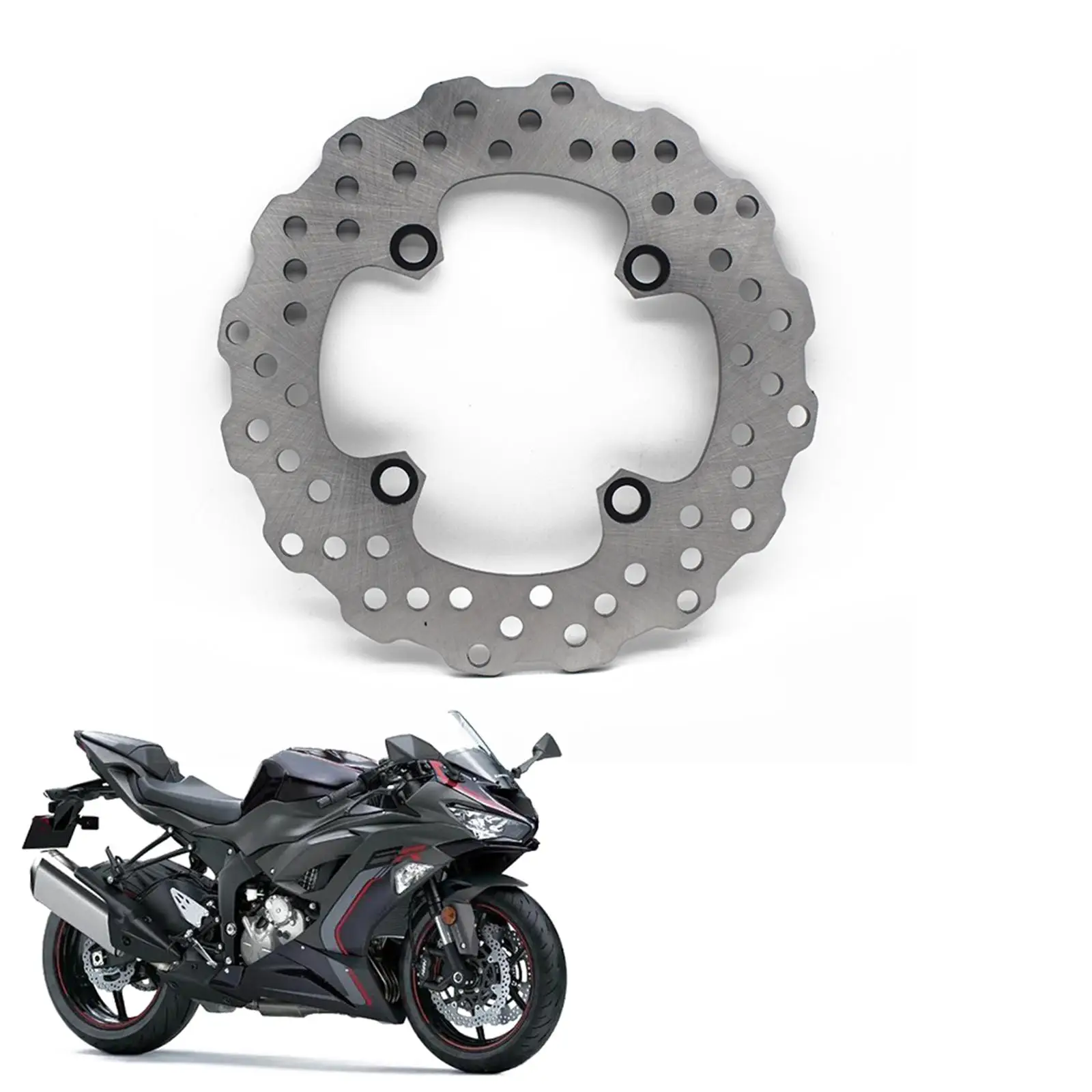 Rear Brake Disc Rotor Motorcycle Replacement Steel Fit for Kawasaki ZX6R ZX636 ZX-9R ZX9R