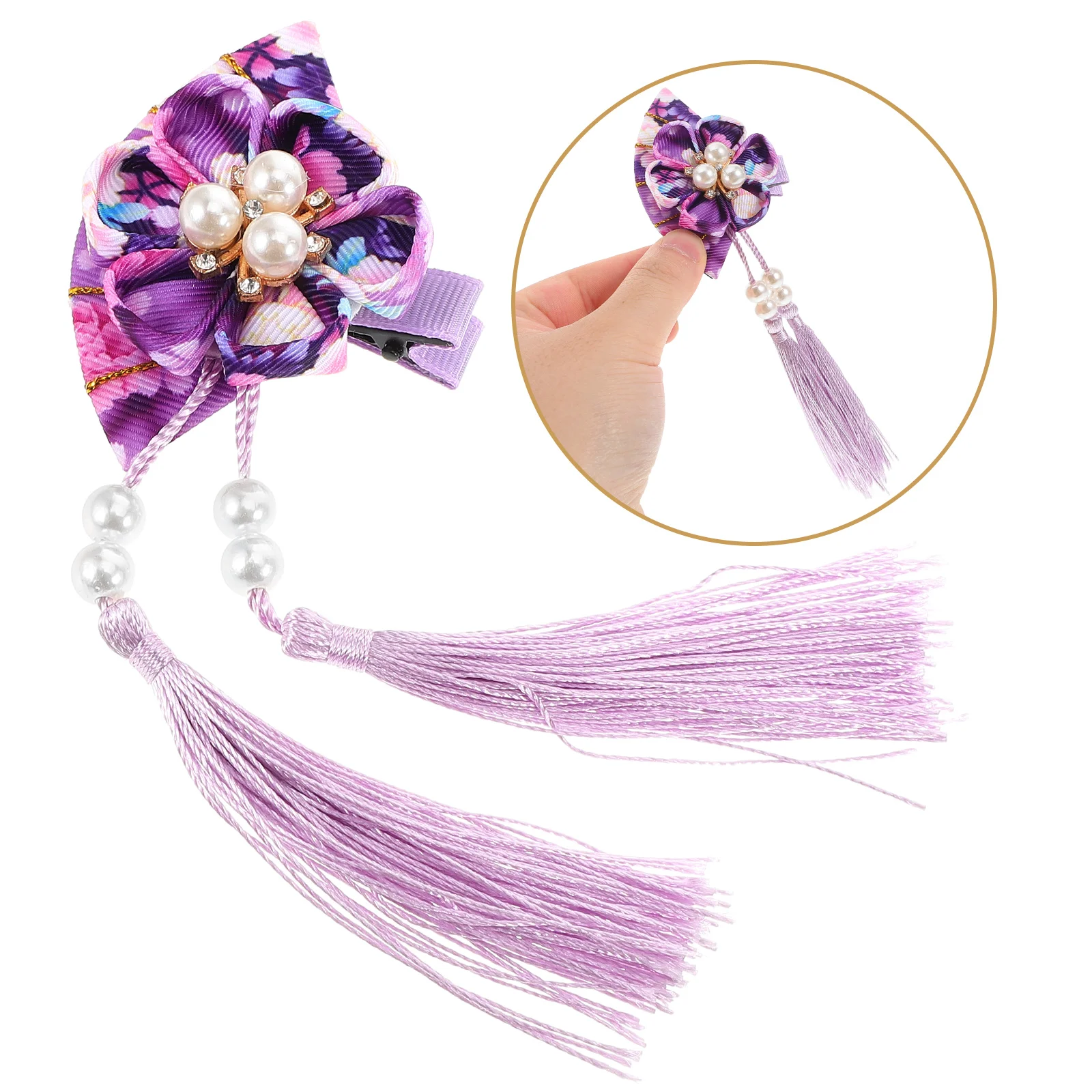 

Japanese Hairpin Clip Tassel Kimono Hanfu Accessories Women Girls Hairstyle Metal Ornament Baby Headwear Fan Barrette