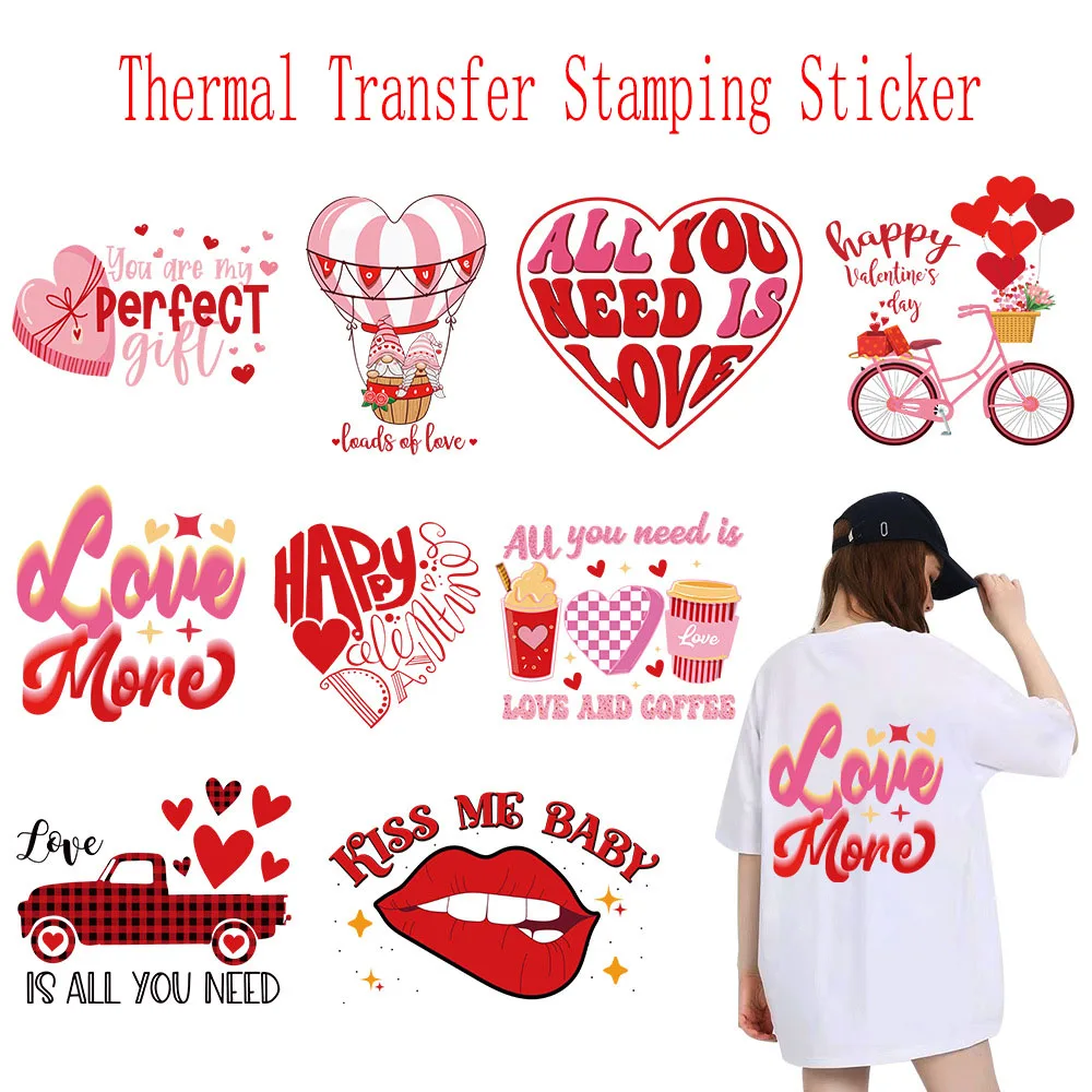 

TC оптовая продажа, серия ко Дню святого Валентина, наклейки для теплопередачи, наклейки для печати на одежду, наклейки для штамповки одежды