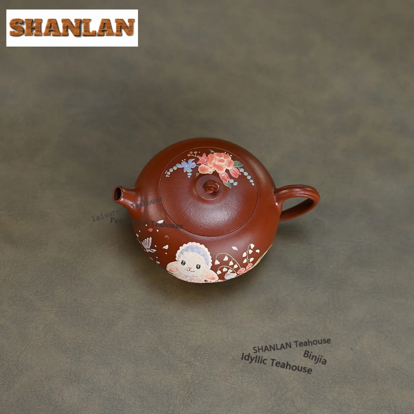 150 مللي رائعة ييشينغ الأرجواني الطين أباريق الشاي اليدوية الملونة رسمت اليشم أرنب شقة شيشي وعاء الخام خام الطين غلاية Zisha طقم شاي #3