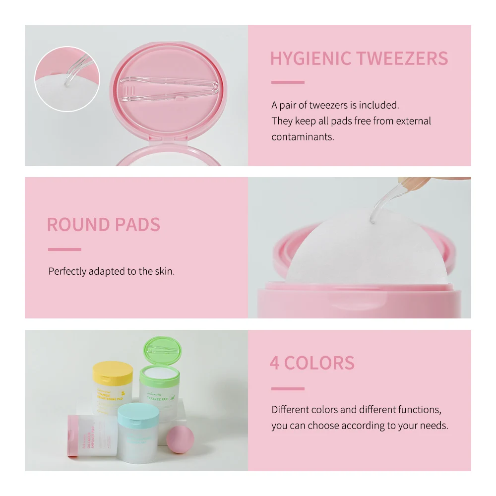 80 ورقة/ وسادات قطنية 100 مل لجميع أنواع البشرة، شد البشرة وتحسين الخطوط الدقيقة، وتوازن حب الشباب والبشرة الحساسة