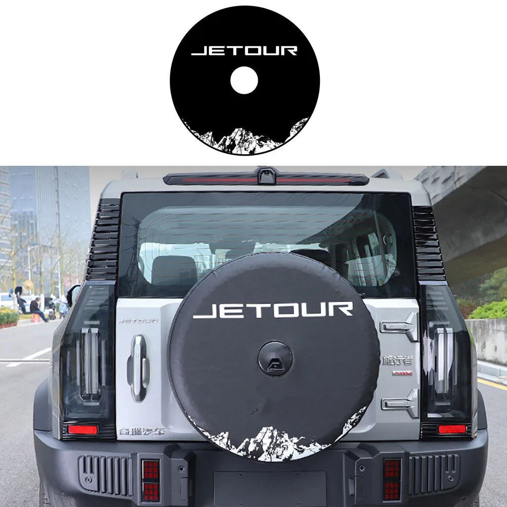 Car Off-road Spare Tire Cover For Chery Jetour Traveler T2 2023 2024 Thickened Faux Leather Decorative Cover Accessories